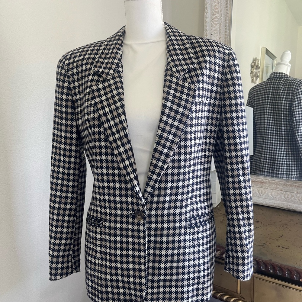 Liz Claiborne Classic Houndstooth Blazer sz 10